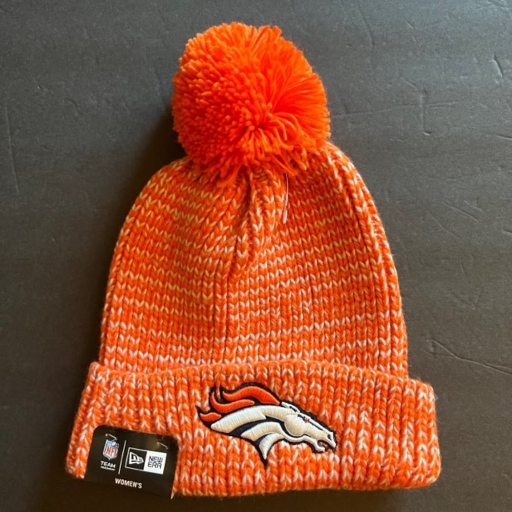 Denver Broncos New Era Frosty Cuff Pom Pom Knit Hat